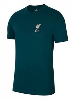 Image of Nike Liverpool FC Mens Travel T-Shirt - Green Size M Men