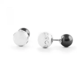 Ladies Guess Silver Plated Rolling Pearls Earrings