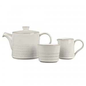 Image of Denby Natural Canvas Textured Tea Set