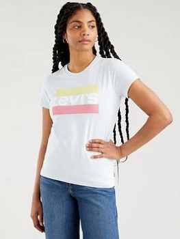 Image of Levis The Perfect Tee Seasonal Sportswear Logo - Blue Size L, Women
