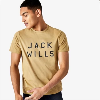 Jack Wills Sutton Logo T-Shirt - Sand