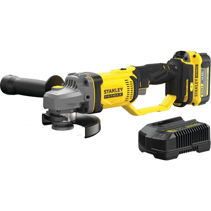 Image of Stanley Fatmax V20 SFMCG400 18v Cordless Angle Grinder 125mm SFMCG400M1 Batteries: 1 x 4ah Li-ion