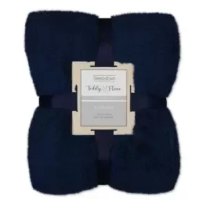 Image of I Saw It First Sleepdown Teddy Borg Fleece Throw Rug - Blue