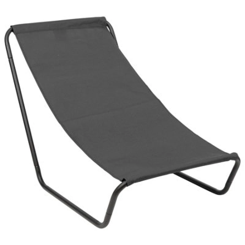Image of Harbour Housewares Folding Beach Lounger - Matt Black/black