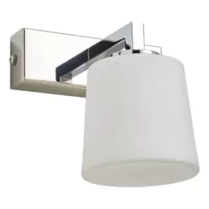 image of Spa Parga 1 Light Wall Light Opal Glass and Chrome