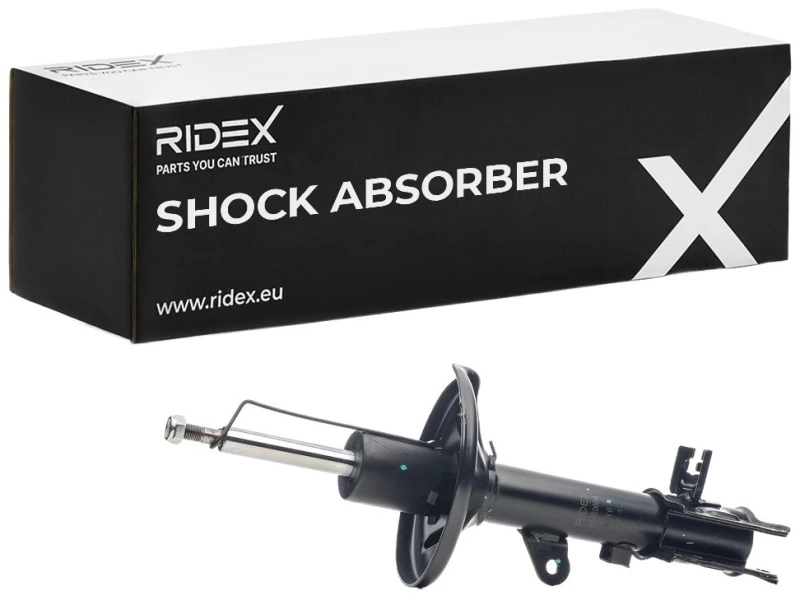 Image of RIDEX 854S0604 Shock absorber Rear Axle Right, Gas Pressure, Twin-Tube, Suspension Strut, Top pin Shock Absorber (854)