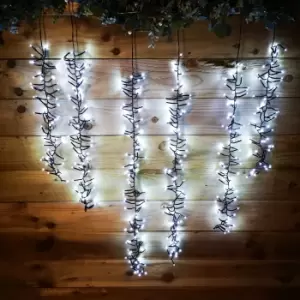 image of 480 Cool White LED Outdoor Fairy Lights Tree Cascade Garden Christmas Decoration