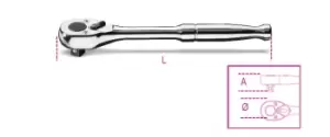 Image of Beta Tools 900M/55 1/4" Square Drive Reversible Ratchet Metal Handle 009000905