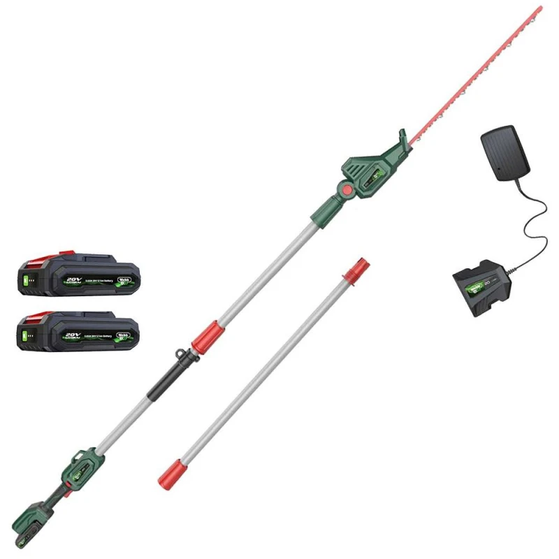 Image of Webb Eco WEV20PHT 20v Cordless Long Reach Hedge Trimmer 500mm 2 x 2ah Li-ion Battery Charger WEV20PHT20B22