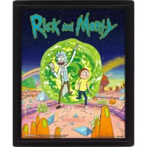 Image of Rick and Morty Framed 3D Lenticular Poster Pack Portal 26 x 20cm (3)