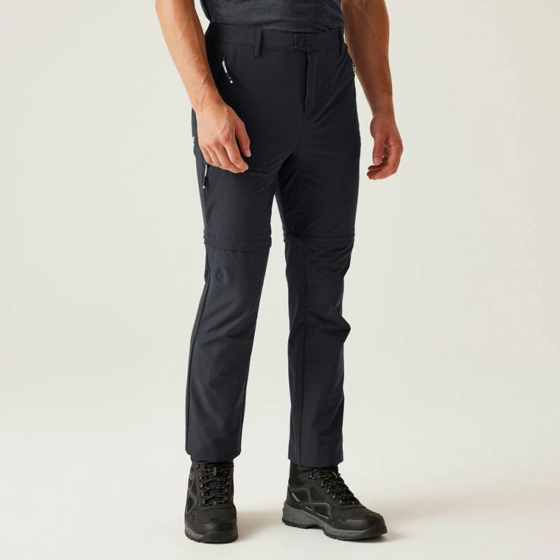 Image of Regatta Mens Highton Zip Off-Trousers in Grey Size: 30R Grey Male 30R