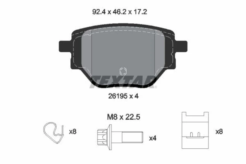 Image of Brake pad set TEXTAR 2619501