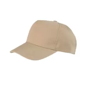 Image of Result Unisex Core Boston 5 Panel Printers Baseball Cap (One Size) (Khaki)