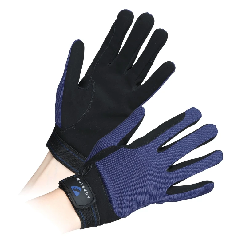 Image of Aubrion Aubrion Mesh Riding Gloves in Navy Size: large Navy L Unisex 5063107045898