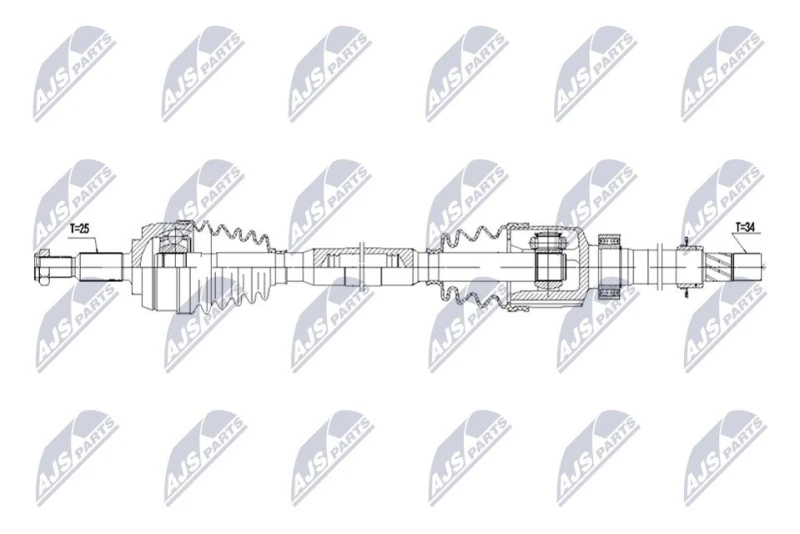 Image of NTY NPW-RE-259 Drive shaft 6-Speed Automatic Transmission, Front Axle Right Drive Shaft (13)