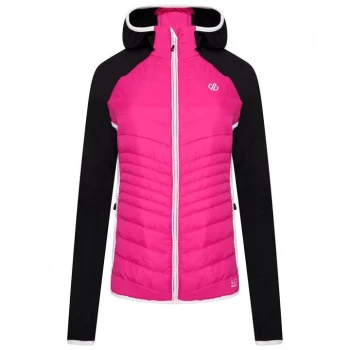 Image of Dare 2b Nominate Hybrid Hooded Baffled Jacket - ActivePk/Blk