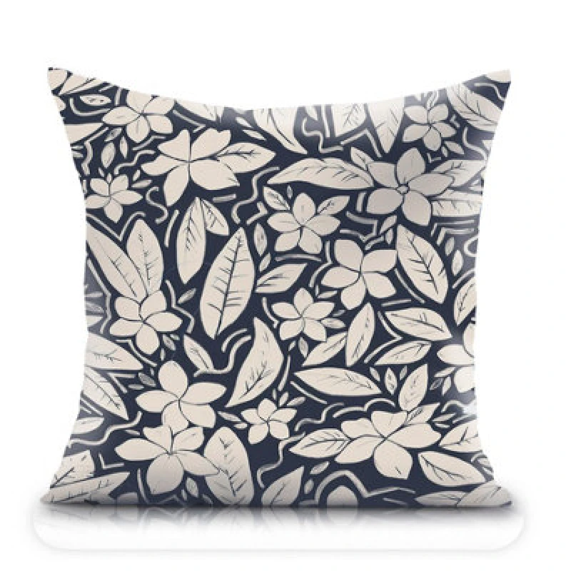 Image of Luxury Living Blossom Large Outdoor Water-Repellant Cushion - Blue