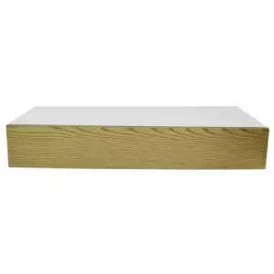 image of Techstyle Hidden 2ft / 60Cm Floating Storage Shelf With Drawer White / Ash