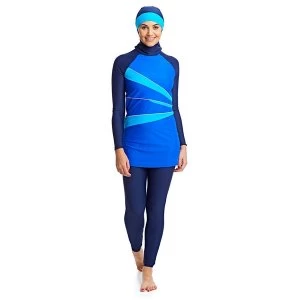 Image of Zoggs Hydrolife Aqua Reef Modesty Swimsuit Blue 34"