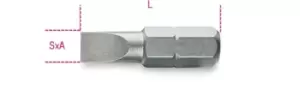 Image of Beta Tools 861LP 10x 1/4" Hex Drive Flat/Slotted Bit 1.2 x6.5mm 008610025