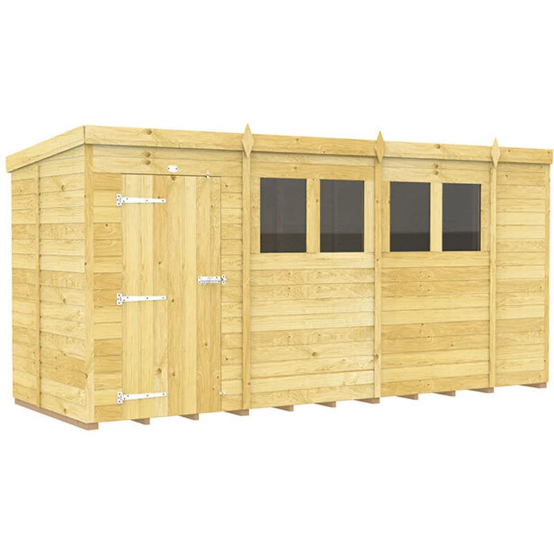 Image of Flat Pack Sheds DIY Sheds 14 x 5 Pent Shed, Brown 14X5PFF