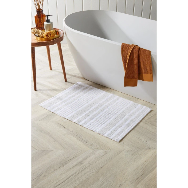 Image of Homelife Stripe Bathmat - White White One Size