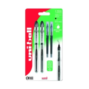 Image of Uni-Ball UB200 Vision Elite Twin Pack Plus 2 Refills Black 238212444