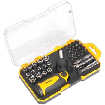 Image of Siegen 46 Piece 1/4" Drive Ratchet Socket and Bit Set 1/4"