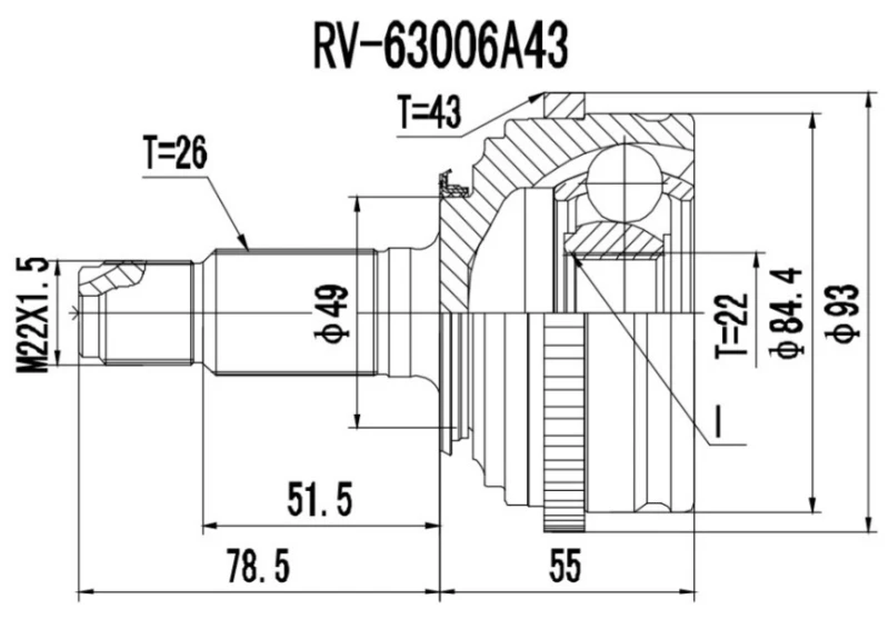 Image of PROCARO 77-RV-100 CV Joint Wheel Side Joint Kit,drive shaft (5)