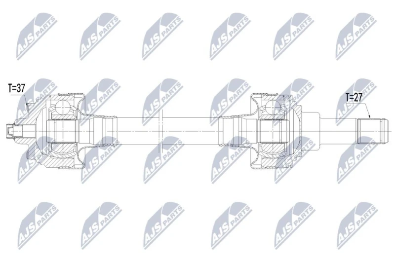 Image of NTY NPW-BM-238 Drive shaft Automatic Transmission, Rear Axle Left Drive Shaft (13)