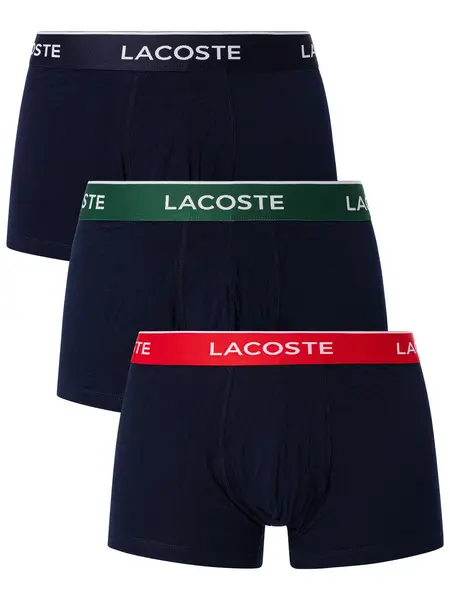 Image of Lacoste 3 Pack Casual Trunks Navy XL