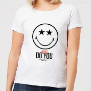 Image of Smiley World Slogan Just Do You Womens T-Shirt - White - XXL