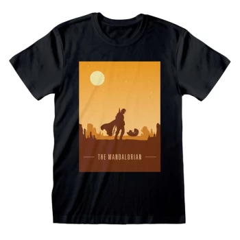 Image of Mandalorian - Retro Poster Unisex Large T-Shirt - Black