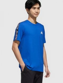 image of adidas Essential Tape T-Shirt - Blue Size M Men