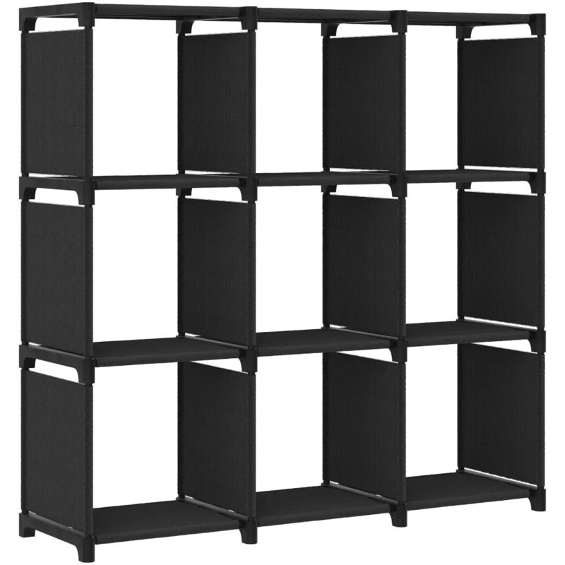 Image of VIDAXL Vidaxl - 9-Cube Display Shelf Black 103x30x107.5cm Fabric 8720286042670