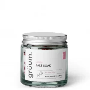 image of gruum blota Rose Petal and Rosemary Bath Salt Soak 120g