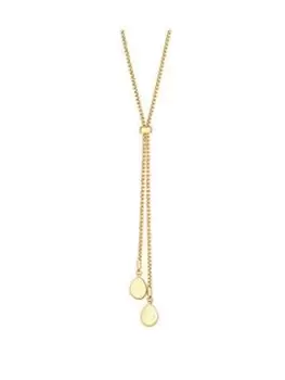 image of Mood Gold Polished Organic Nugget Rope Lariat Necklace, Gold, Women