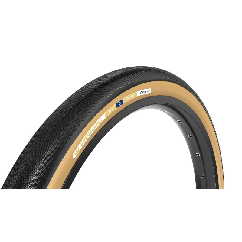 Image of Panaracer TLR GravelKing Slick TLR Gravel Tyre Black/Brown unisex 700x30c