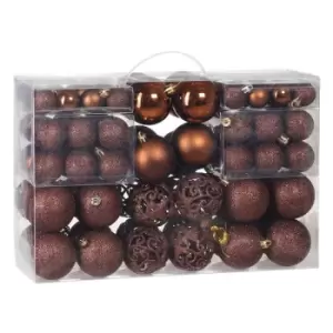 Image of Christmas Tree Baubles Set Xmas Balls Decorations Ornaments Sphere Colour Choice Kupfer/Braun (de)