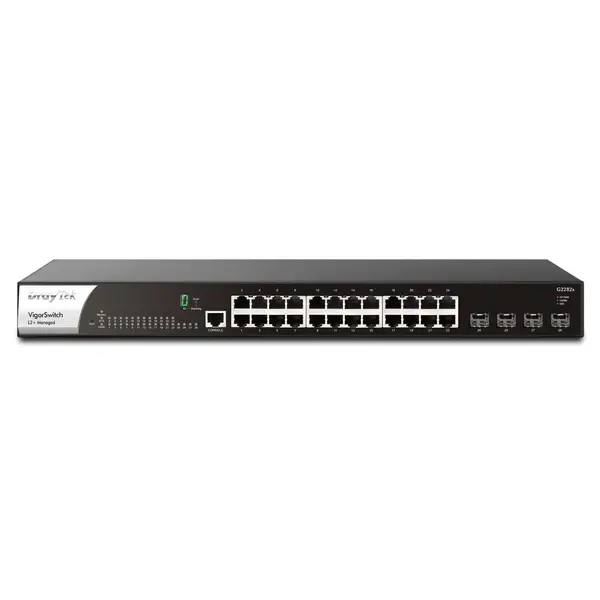 image of DrayTek VigorSwitch G2282x 10GbE Gigabit Switch with 24 Gigabit Ports and 4 10GbE SFP+ VSG2282X-K