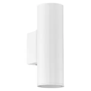 Image of IP44 Outdoor Wall Light White Up & Down Light 2 x 3W GU10 Bulb Porch Lamp