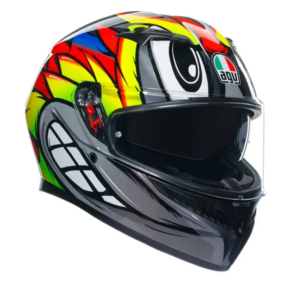 Image of AGV K3 E2206 Mplk Birdy 2.0 Grey Yellow Red 012 Full Face Helmet Size XS