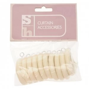 Stanford Home 10 Pack Curtain Rings - Cream