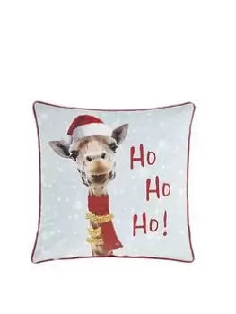 image of Catherine Lansfield Christmas Giraffe Filled Cushion