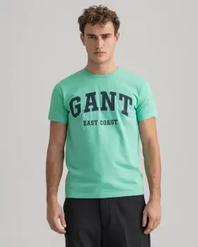 image of GANT Men Logo T-Shirt (L) Green