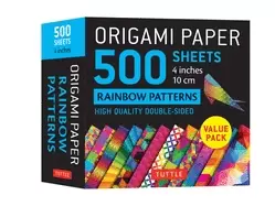 Image of origami paper 500 sheets rainbow patterns 4 10cm tuttle origami paper high