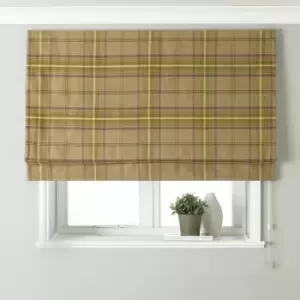 image of Aviemore Heritage Tartan Check Faux Wool Blackout Roman Blind, Thistle, W183cm - Riva Paoletti