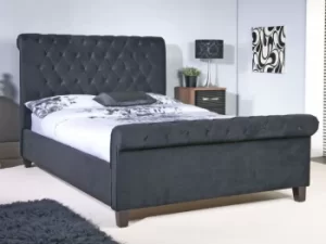 Image of Limelight Orbit 5ft King Size Black Velvet Upholstered Fabric Bed Frame