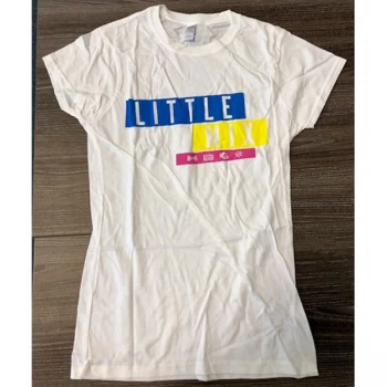 Image of Little Mix - Logo Blue/Yellow/Pink Womens Small T-Shirt - White