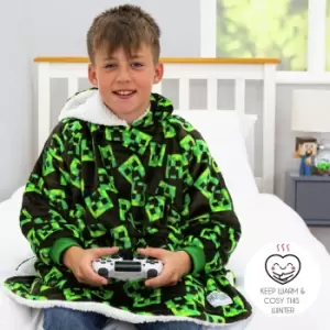 image of Hugzees Minecraft Print Fleece Wearable Blanket - Medium